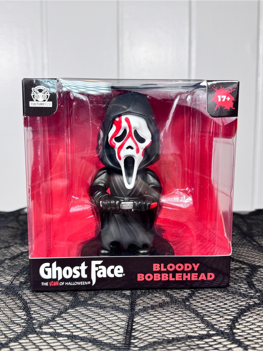 NEW Culturefly Black Ghost Face Bobblehead